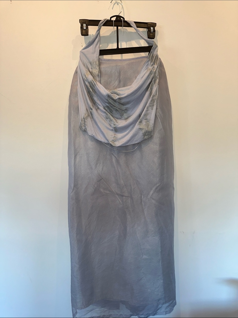 Poleci 90s Y2K backless halter maxi Skirt  Set